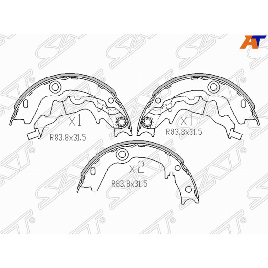 Колодки ручного тормоза HYUNDAI ACCENT 05-10/KIA RIO 05-11 SAT