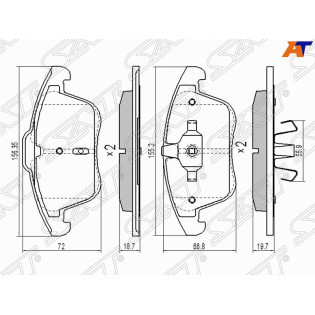 Колодки тормозные перед FORD MONDEO 07-14/FREELANDER II 06-14/VOLVO S60/XC70 07- SAT