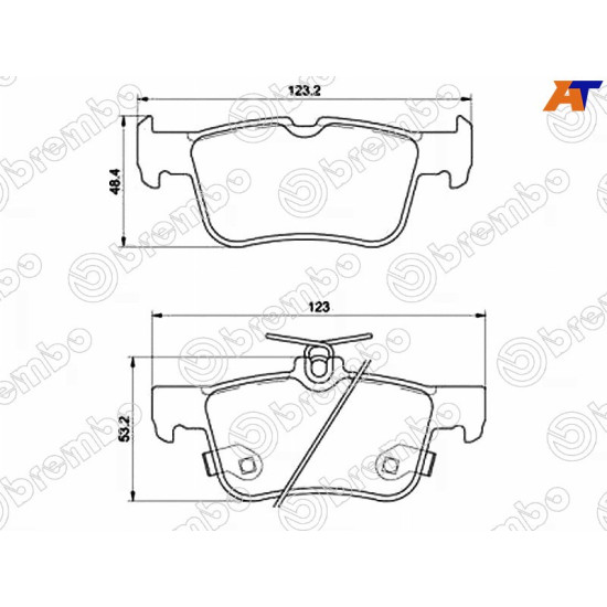 Колодки тормозные задн FORD GALAXY/S-MAX/MONDEO 15- BREMBO