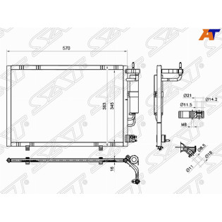 Радиатор кондиционера  FORD FIESTA 09- SAT
