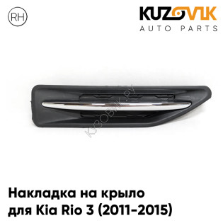Накладка на крыло правая Kia Rio 3 (2011-2015) заглушка повторителя поворота KUZOVIK